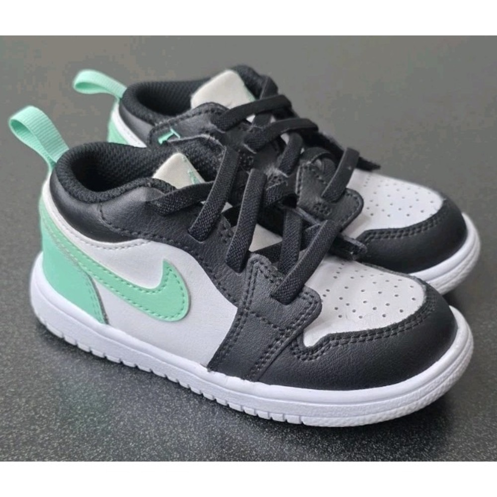 Nike Air Jordan 1 Low Alt TD White Green Glow Black DR9747-131 Shoe Kids 8C